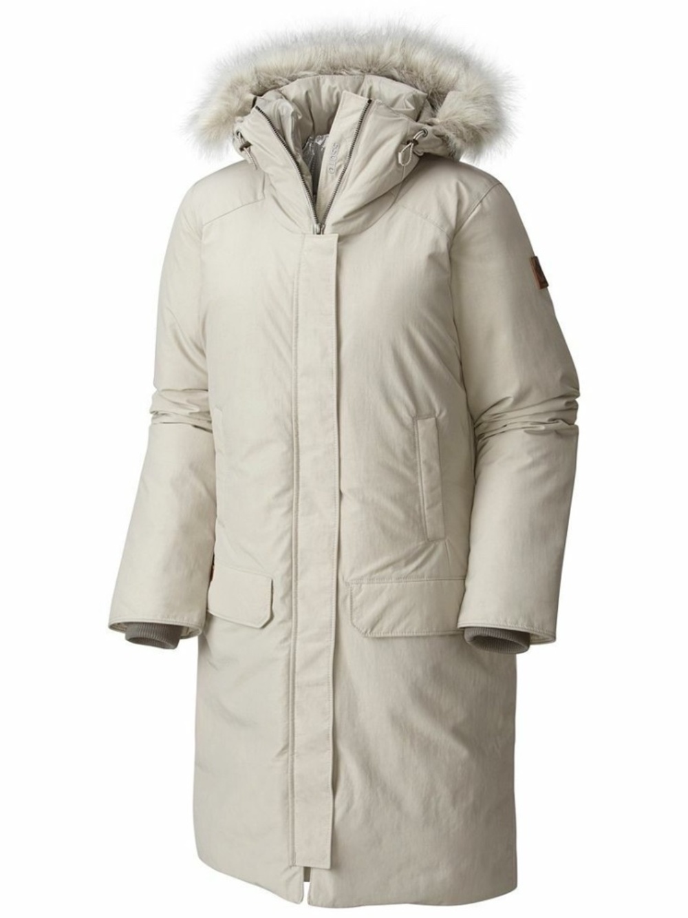 Columbia Womens Alpine Escape 550 Turbodown Long Winter Jacket SMALL stone beige